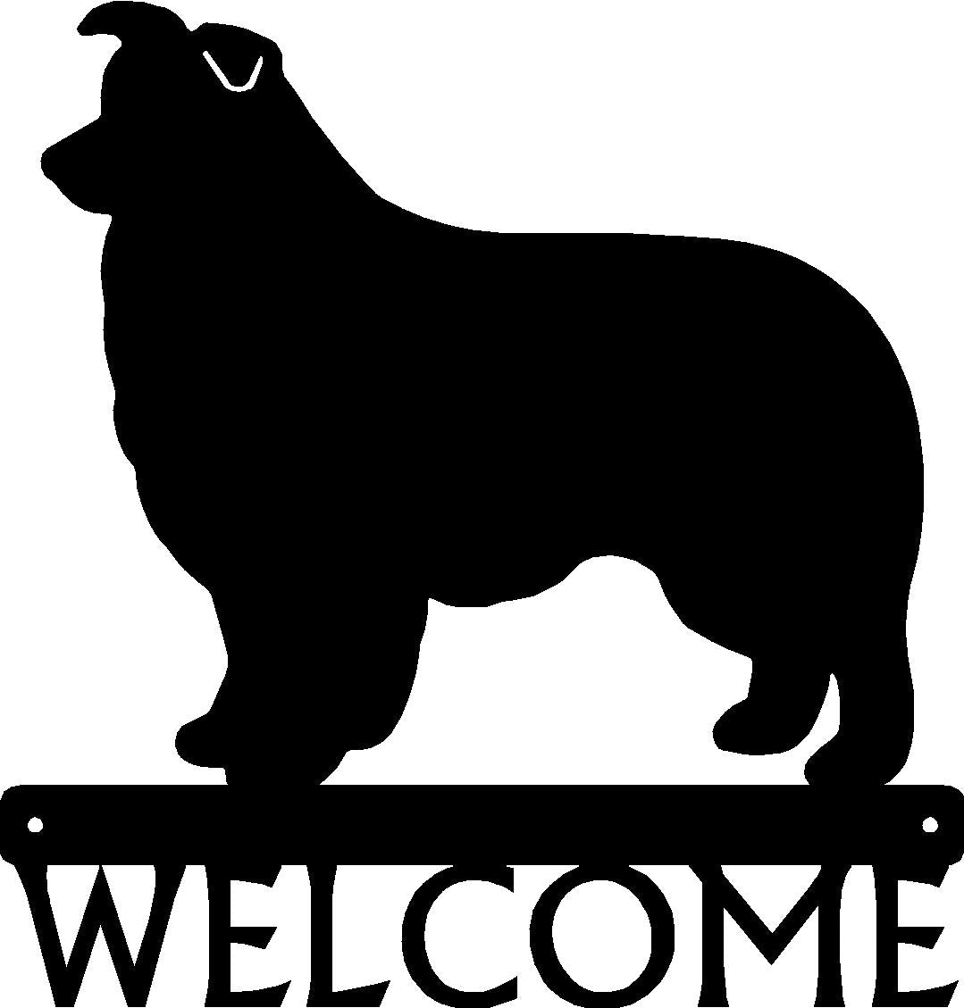 Border Collie Dog Welcome Sign or Custom Name - The Metal Peddler Welcome Signs Border Collie, breed, Breed A, Dog, Personalized Signs, personalizetext, porch, welcome sign