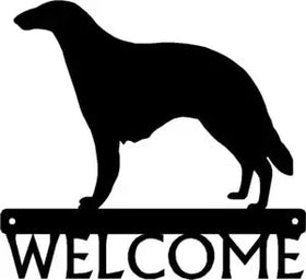 Borzoi Dog Welcome Sign - The Metal Peddler Welcome Signs Borzoi, breed, Breed B, Dog, porch, Welcome sign