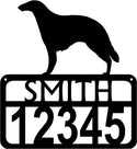 Personalized Dog Sign with Name & house numbers: Borzoi - The Metal Peddler Welcome Signs Address Sign, Borzoi, breed, dog, House sign, Personalized Signs, personalizetext, porch