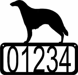 Borzoi Dog House Address Sign - The Metal Peddler Address Signs address sign, Borzoi, breed, Dog, House sign, Personalized Signs, personalizetext, porch