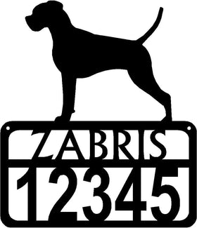 Personalized Dog Sign with Name & house numbers: Boxer - The Metal Peddler Welcome Signs Address Sign, Boxer, breed, Dog, House sign, Personalized Signs, personalizetext, porch