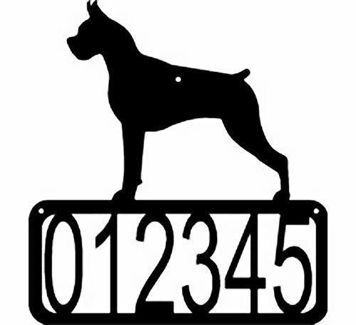 Boxer Dog House Address Sign - The Metal Peddler Address Signs address sign, boxer, breed, Breed B, Dog, House sign, Personalized Signs, personalizetext, porch
