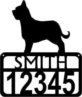 Personalized Dog Sign with Name & house numbers: Briard - The Metal Peddler Welcome Signs Address Sign, breed, Briard, Dog, House sign, Personalized Signs, personalizetext, porch