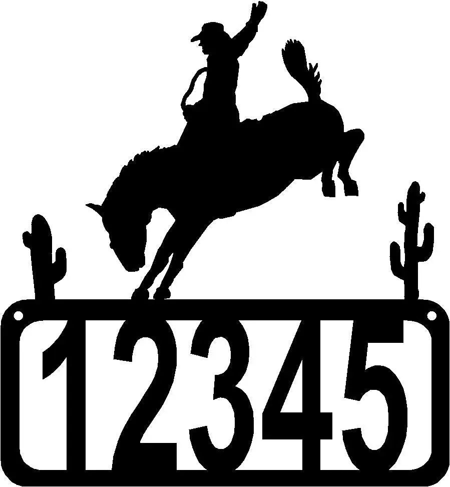 Bucking Bronco Rodeo House Address Sign | The Metal Peddler