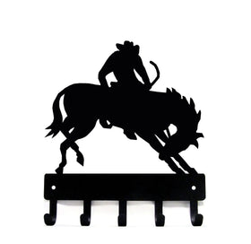 Bucking Bronco #02 Key Rack with 5 hooks - The Metal Peddler Key Rack bronco, Cowboy, key rack, ranch, rodeo, western