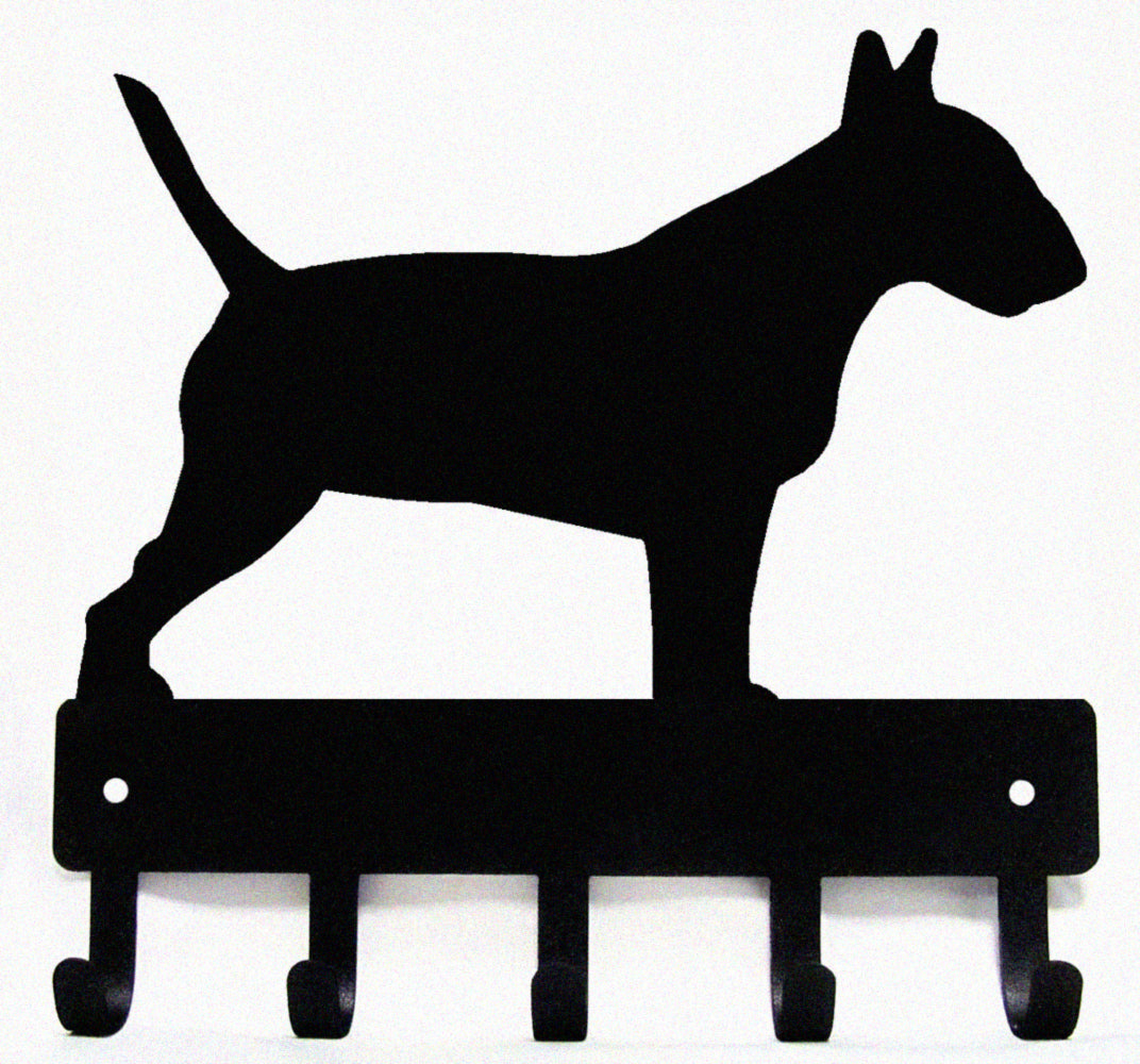 Bull Terrier Dog Key Rack/ Leash Hanger - The Metal Peddler Key Rack breed, Breed B, Bull Terrier, Dog, key rack, leash Hanger