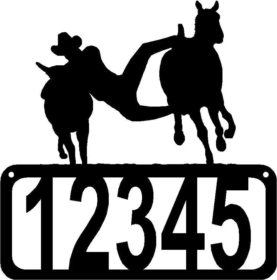 Bulldogging Rodeo/ Ranch House Address Sign | The Metal Peddler