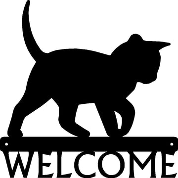 Cat #14 Welcome Sign - The Metal Peddler Welcome Signs cat, cat 14, porch, Welcome sign