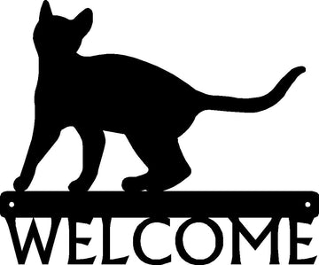 Cat #18 Welcome Sign - The Metal Peddler Welcome Signs cat, cat 18, porch, Welcome sign