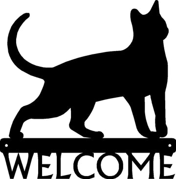 Cat #17 Welcome Sign - The Metal Peddler Welcome Signs cat, cat 17, porch, welcome sign