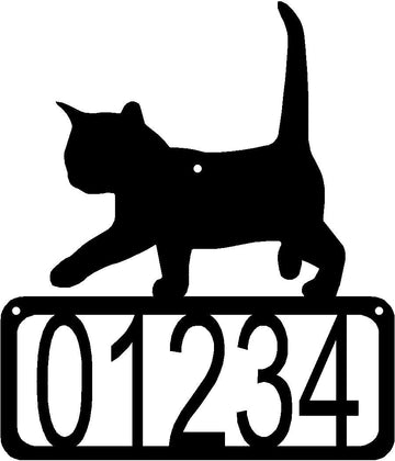 Cat #02 House Address Sign - The Metal Peddler Address Signs Address sign, cat, House sign, Personalized Signs, personalizetext, porch