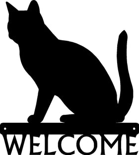 Cat #03 Welcome Sign - The Metal Peddler Welcome Signs cat, cat 03, porch, Welcome sign