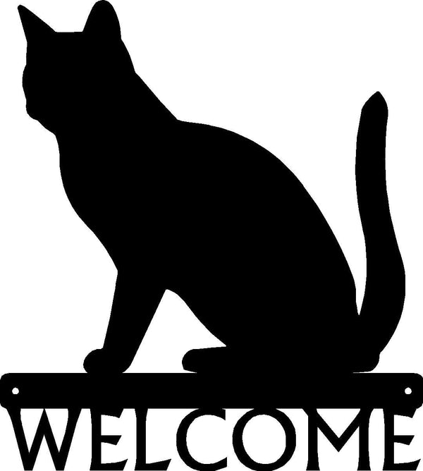 Cat #03 Welcome Sign - The Metal Peddler Welcome Signs cat, cat 03, porch, welcome sign