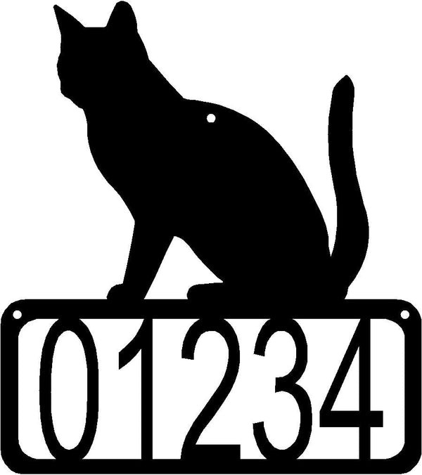 Cat #03 House Address Sign - The Metal Peddler Address Signs Address sign, cat, House sign, Personalized Signs, personalizetext, porch