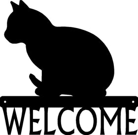 Cat #07 Welcome Sign - The Metal Peddler Welcome Signs cat, cat 07, porch, Welcome sign
