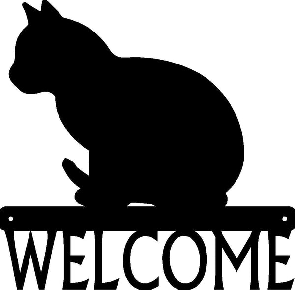 Cat #07 Welcome Sign - The Metal Peddler Welcome Signs cat, cat 07, porch, welcome sign