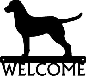 Chesapeake Bay Retriever Dog Welcome Sign - The Metal Peddler Welcome Signs breed, Chesapeake Bay Retriever, Dog, porch, welcome sign