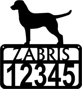 Personalized Dog Sign with Name & house numbers: Chesapeake Bay Retriever - The Metal Peddler Welcome Signs Address Sign, breed, Chesapeake Bay Retriever, Dog, House sign, Personalized Signs, personalizetext, porch