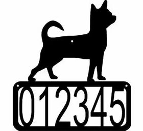 Chihuahua Dog House Address Sign - The Metal Peddler Address Signs address sign, breed, Chihuahua, Dog, House sign, Personalized Signs, personalizetext, porch