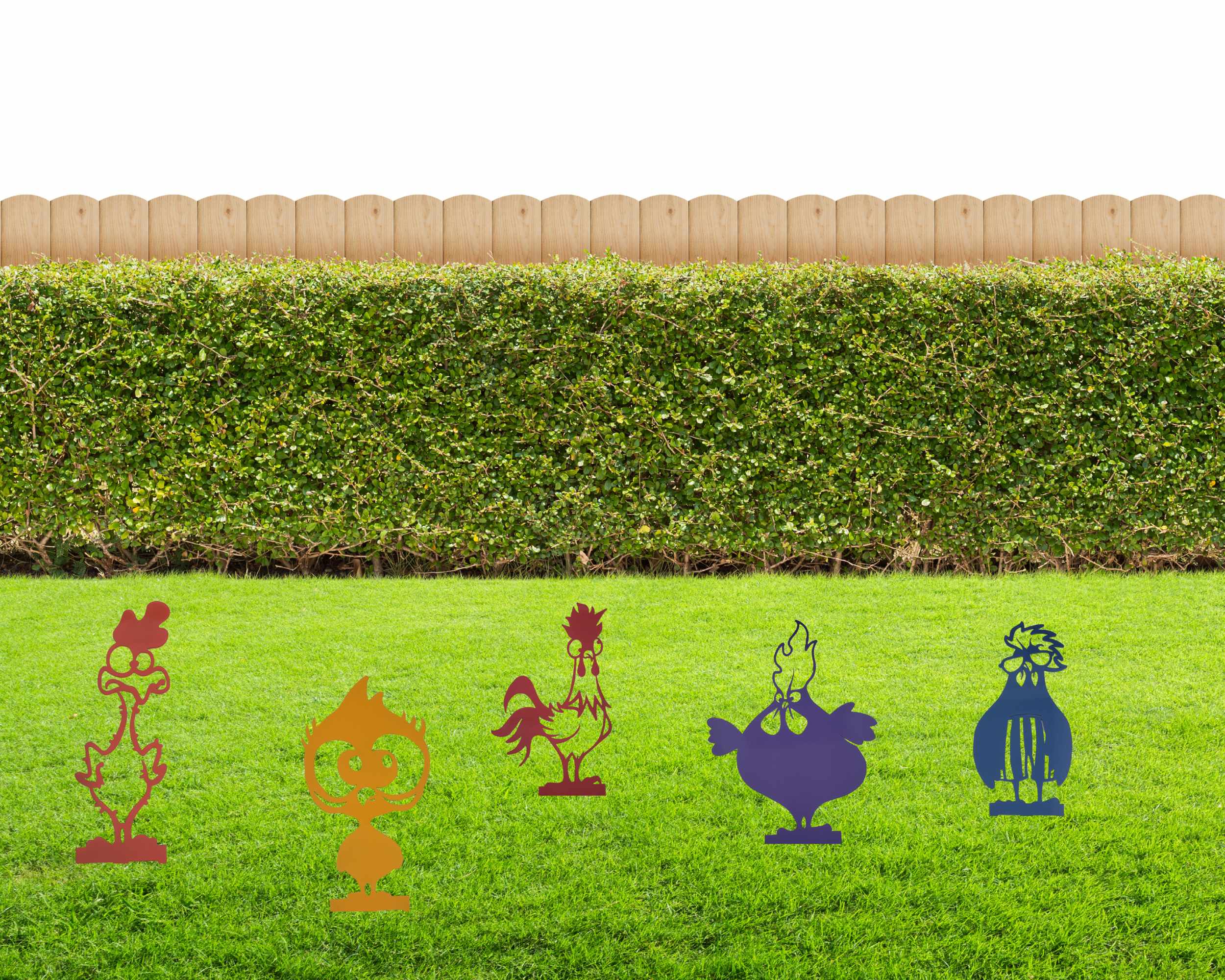 Chickens Yard & Garden Stakes flower beds and yard art - The Metal Peddler Garden Stakes Chicken, chickens, dad garden, funny, garden, ground stake, outdoor life, whimsical