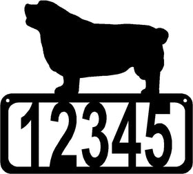 Clumber Spaniel Dog House Address Sign - The Metal Peddler Address Signs address sign, breed, Breed C, Clumber Spaniel, Dog, House sign, Personalized Signs, personalizetext, porch