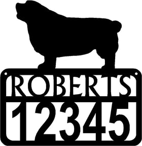 Personalized Dog Sign with Name & house numbers: Clumber Spaniel - The Metal Peddler Welcome Signs Address Sign, breed, Clumber Spaniel, Dog, House sign, Personalized Signs, personalizetext, porch