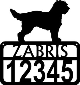 Personalized Dog Sign with Name & house numbers: Cockapoo - The Metal Peddler Welcome Signs Address Sign, breed, Cockapoo, Dog, House sign, Personalized Signs, personalizetext, porch