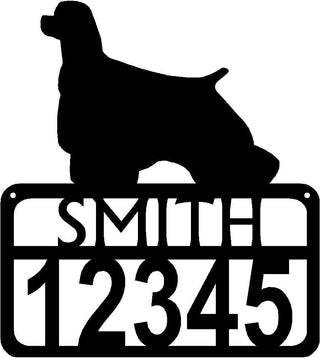 Personalized Dog Sign with Name & house numbers: Cocker Spaniel - The Metal Peddler Welcome Signs Address Sign, breed, Cocker Spaniel, dog, House sign, Personalized Signs, personalizetext, porch