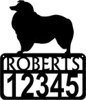 Personalized Dog Sign with Name & house numbers: Rough Collie - The Metal Peddler Welcome Signs Address Sign, Collie Rough Coat, dog, House sign, Personalized Signs, personalizetext, porch