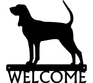 Coonhound Dog Welcome Sign - The Metal Peddler Welcome Signs breed, Breed C, Coonhound, Dog, porch, welcome sign