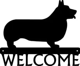 Pembroke Welsh Corgi Dog Welcome Sign - The Metal Peddler Welcome Signs breed, corgi, Dog, Pembroke, porch, Welcome sign