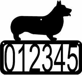 Pembroke Welsh Corgi Dog House Address Sign - The Metal Peddler Address Signs address sign, breed, Corgi, Dog, House sign, Pembroke, Personalized Signs, personalizetext, porch