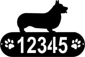 Corgi Dog PAWS House Address Sign - The Metal Peddler Address Signs address sign, breed, Breed C, corgi, Dog, Dog Signs, Name plaque, Pembroke, Personalized Signs, personalizetext
