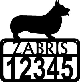 Personalized Dog Sign with Name & house numbers: Pembroke Welsh Corgi - The Metal Peddler Welcome Signs Address Sign, breed, Dog, House sign, Pembroke Welsh Corgi, Personalized Signs, personalizetext, porch