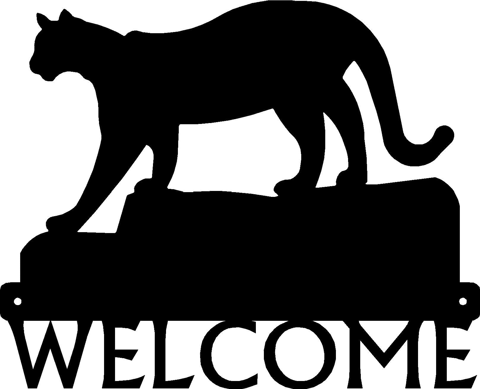 Cougar Welcome Sign - The Metal Peddler Welcome Signs cougar, porch, welcome sign