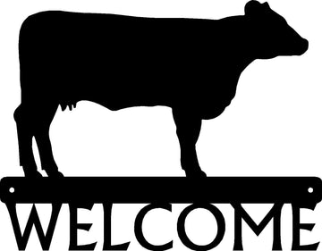 Cow Side View Welcome Sign - The Metal Peddler Welcome Signs cattle, Cow, farm, porch, ranch, Welcome sign