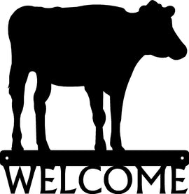 Cow Angled View Welcome Sign - The Metal Peddler Welcome Signs cattle, Cow, farm, porch, ranch, Welcome sign