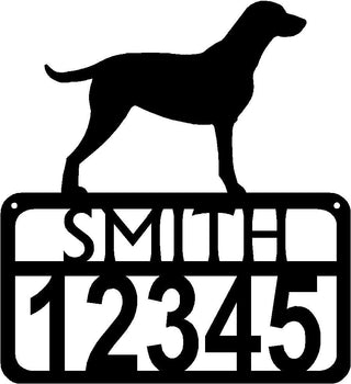 Personalized Dog Sign with Name & house numbers: Curly Coated Retriever - The Metal Peddler Welcome Signs Address Sign, breed, Curly Coated Retriever, dog, House sign, Personalized Signs, personalizetext, porch