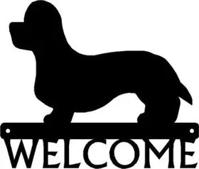 Dandie Dinmont Terrier Dog Welcome Sign - The Metal Peddler Welcome Signs breed, Dandie Dinmont Terrier, Dog, porch, Welcome sign