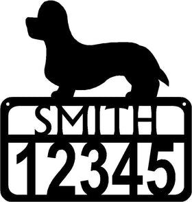 Personalized Dog Sign with Name & house numbers: Dandie Dinmont Terrier - The Metal Peddler Welcome Signs Address Sign, breed, Dandie Dinmont Terrier, Dog, House sign, Personalized Signs, personalizetext, porch