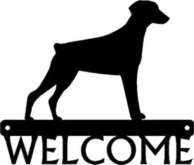 Doberman Dog Welcome Sign or Custom Name - The Metal Peddler Welcome Signs breed, Breed D, custom, Doberman, Dog, Personalized Signs, personalizetext, porch, Welcome sign