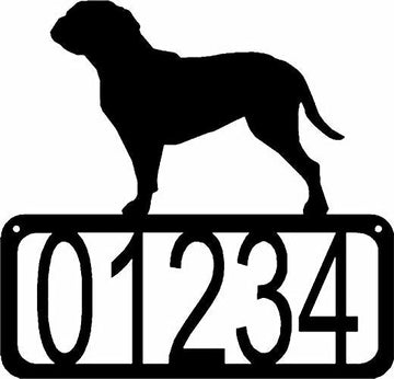 Doque De Bordeaux  Dog House Address Sign - The Metal Peddler Address Signs address sign, breed, Dog, Doque De Bordeaux, House sign, Personalized Signs, personalizetext, porch