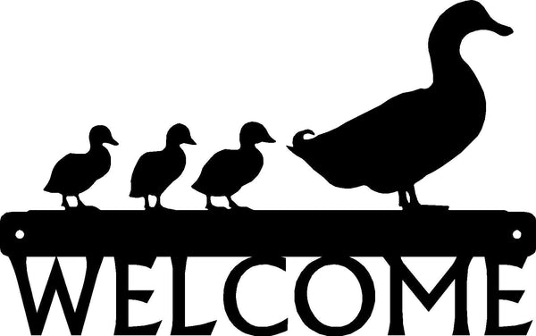 Duck & 3 Ducklings Welcome Sign - The Metal Peddler Welcome Signs duck, farm, porch, ranch, waterfowl, welcome sign