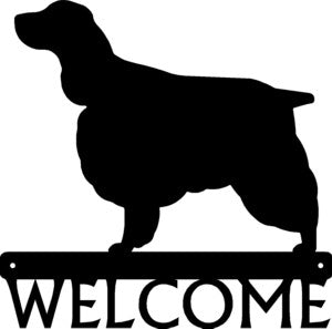 English Springer Spaniel Dog Welcome Sign - The Metal Peddler Welcome Signs breed, Dog, English Springer Spaniel, porch, welcome sign