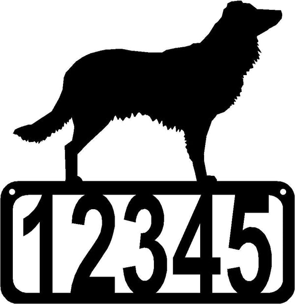 English Shepherd Dog House Address Sign - The Metal Peddler Address Signs address sign, breed, Dog, English Shepherd, House sign, Personalized Signs, personalizetext, porch