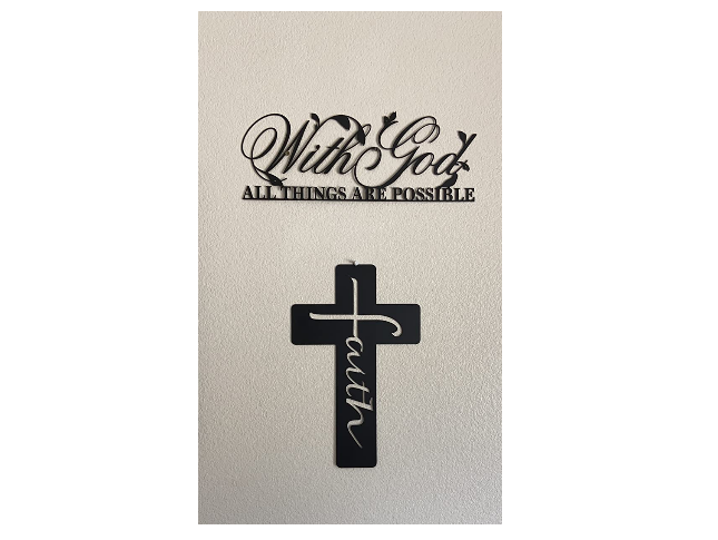 Faith Cross - Metal Décor available in 3 sizes - The Metal Peddler Wall Art church, cross, faith, religious, wall art