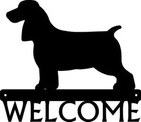 Field Spaniel Dog Welcome Sign - The Metal Peddler Welcome Signs breed, Dog, Field Spaniel, porch, Welcome sign