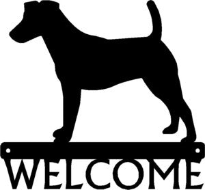 Fox Terrier Dog Welcome Sign - The Metal Peddler Welcome Signs breed, Dog, Fox Terrier, porch, welcome sign