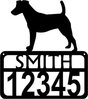 Personalized Dog Sign with Name & house numbers: Fox Terrier - The Metal Peddler Welcome Signs Address Sign, breed, Dog, Fox Terrier, House sign, Personalized Signs, personalizetext, porch