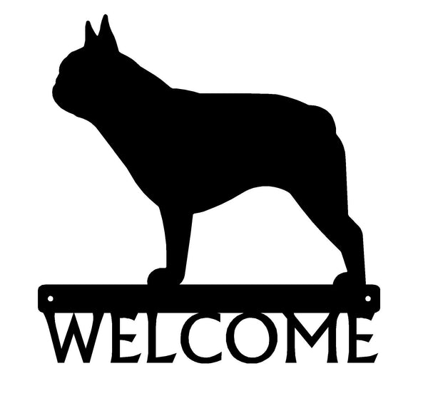French Bulldog Dog Welcome Sign or Custom Name - The Metal Peddler Welcome Signs breed, Breed F, Dog, French Bulldog, Personalized Signs, personalizetext, porch, welcome sign